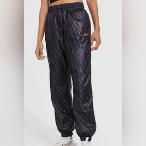Nike Black and Purple Striped Joggers